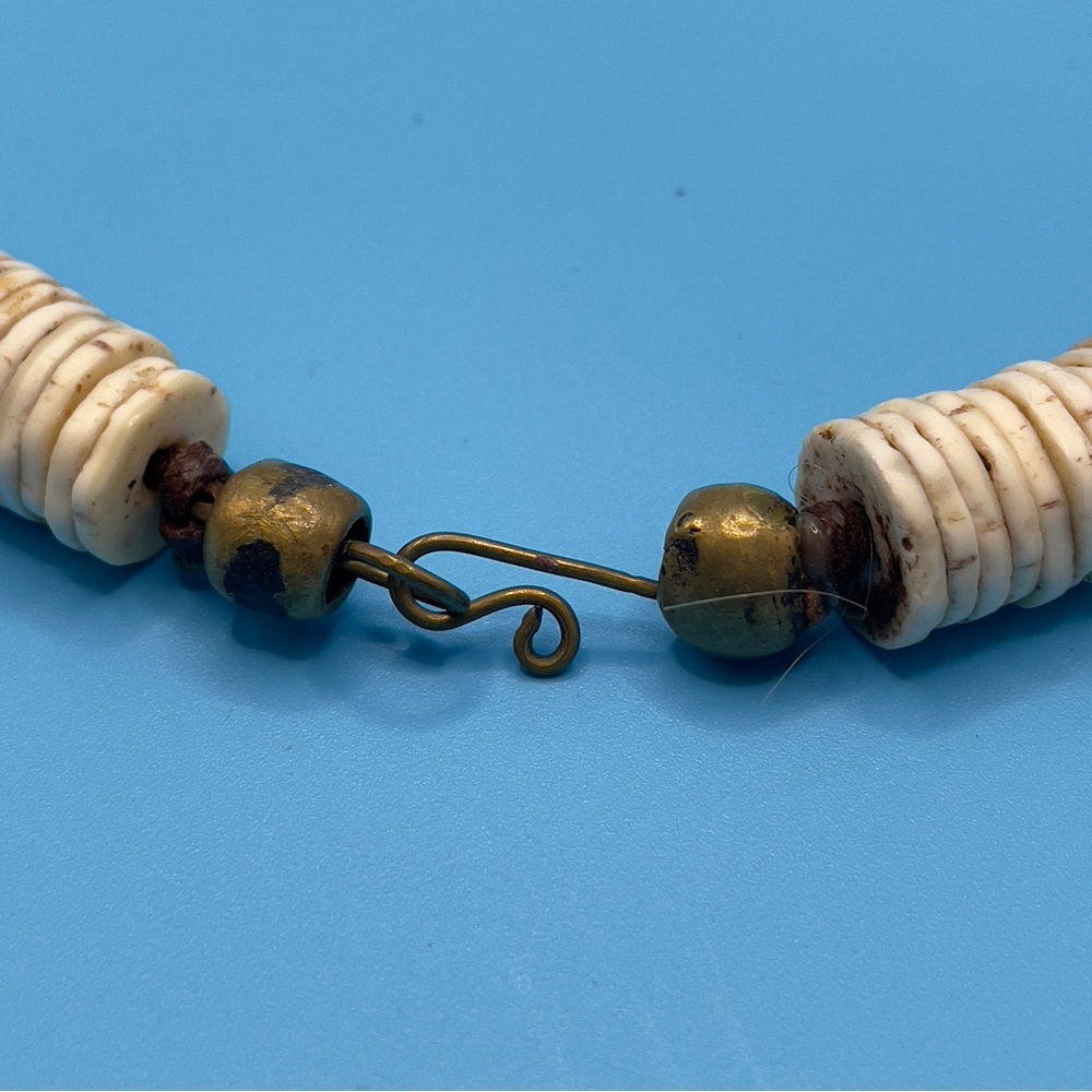Vintage African Tribal Choker w/ HUGE Phenolic Amber Bead – Maasai Magic! 🔥 - Picture 6 of 11